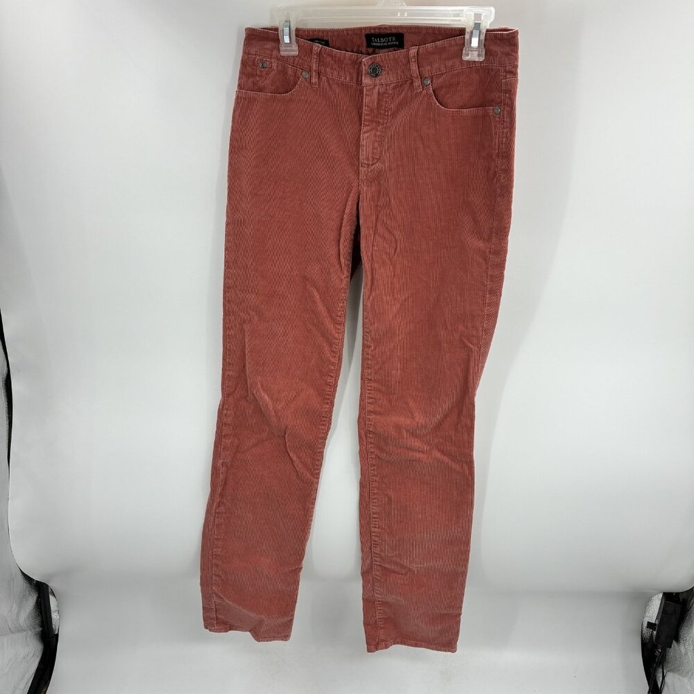 Talbots Women's Size 2 Straight Leg Corduroy Pants Rust Red Flawless 5-Pocket